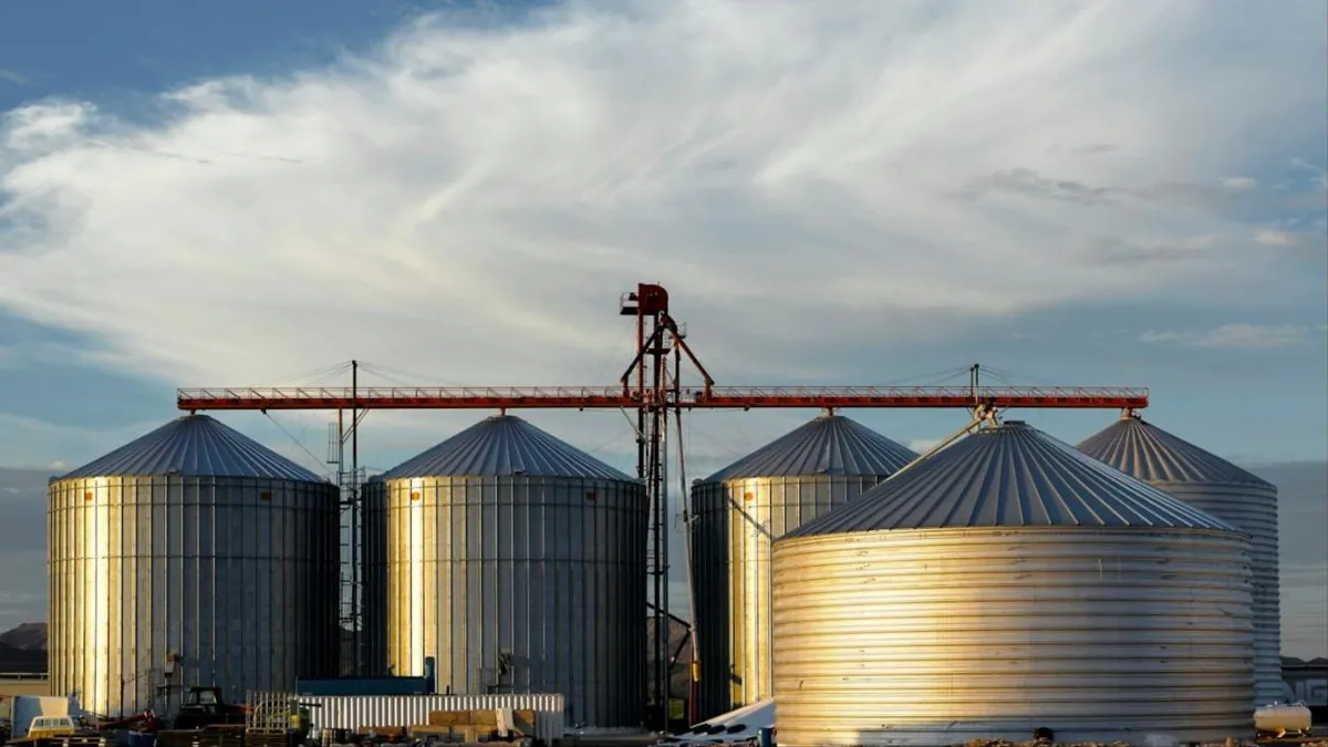 Silos metálicos de armazenagem de grãos