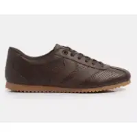 Tênis Feminino Couro Legítimo Naomi Café Casual Vittal Clássico Retrô