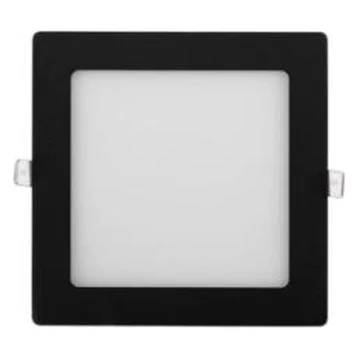 Plafon LED de Embutir Quadrado Preto 12W 6000K