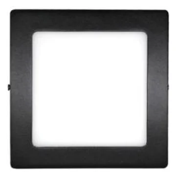 Plafon LED de Sobrepor Quadrado Preto 12W